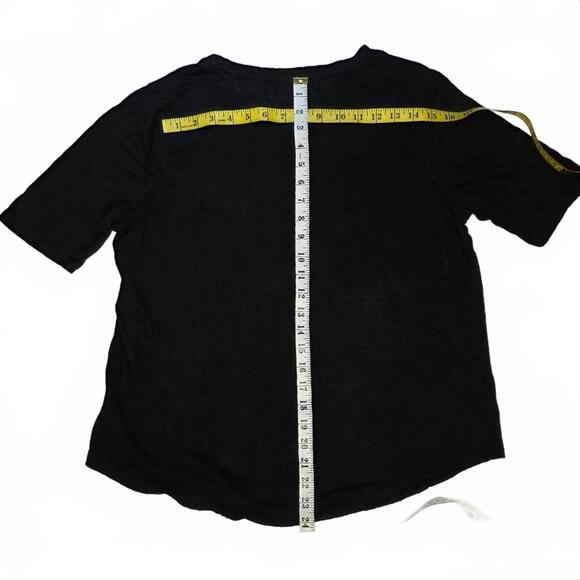 Who What Wear Black Boxy Linen Short Sleeve Top XL  Basic Capsule Casual Chic - Picture 5 of 7